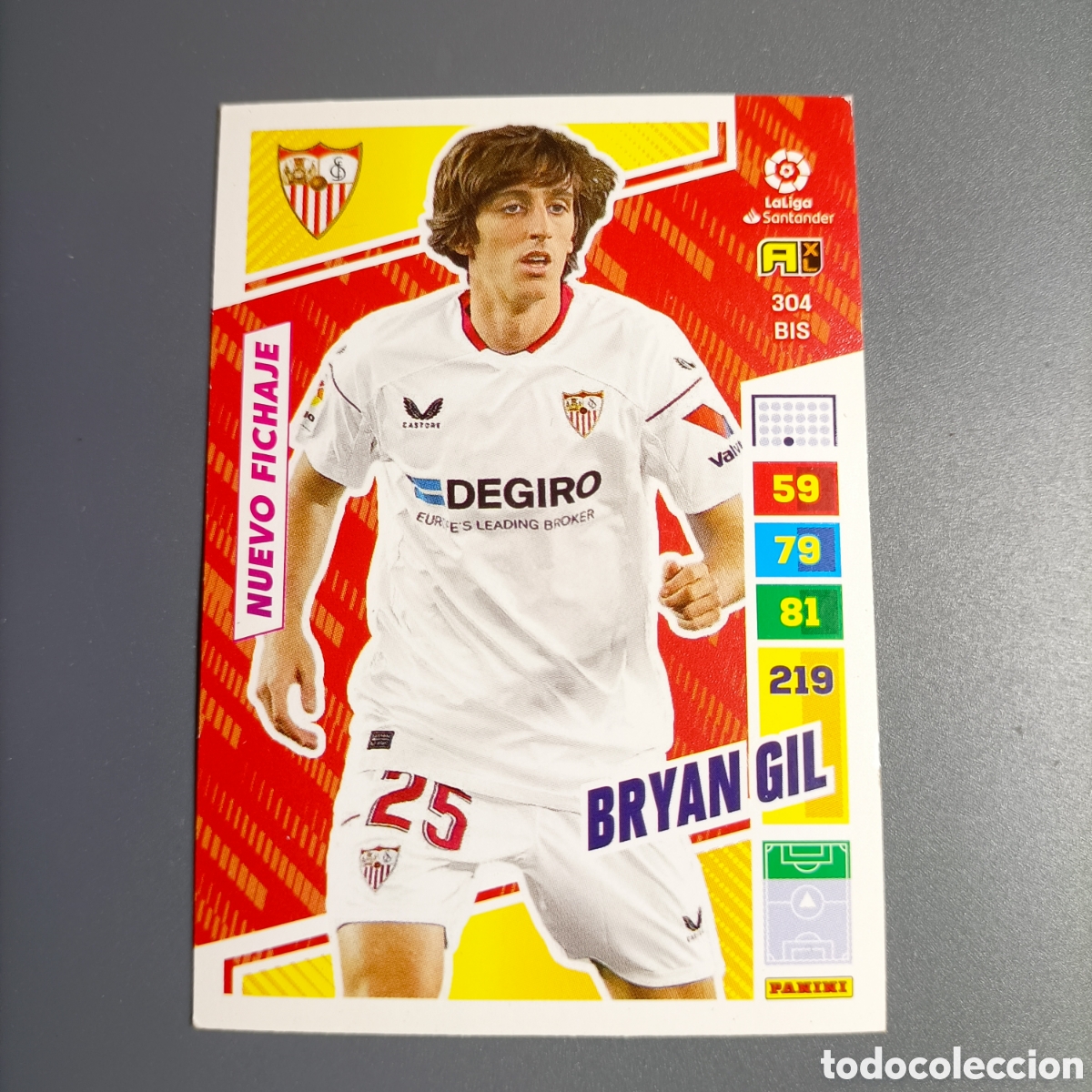 Cromos de f&uacute;tbol: ADRENALYN. LIGA 2022-2023 (SEVILLA) №304 BIS. BRAYAN GIL / NUEVO FICHAJE