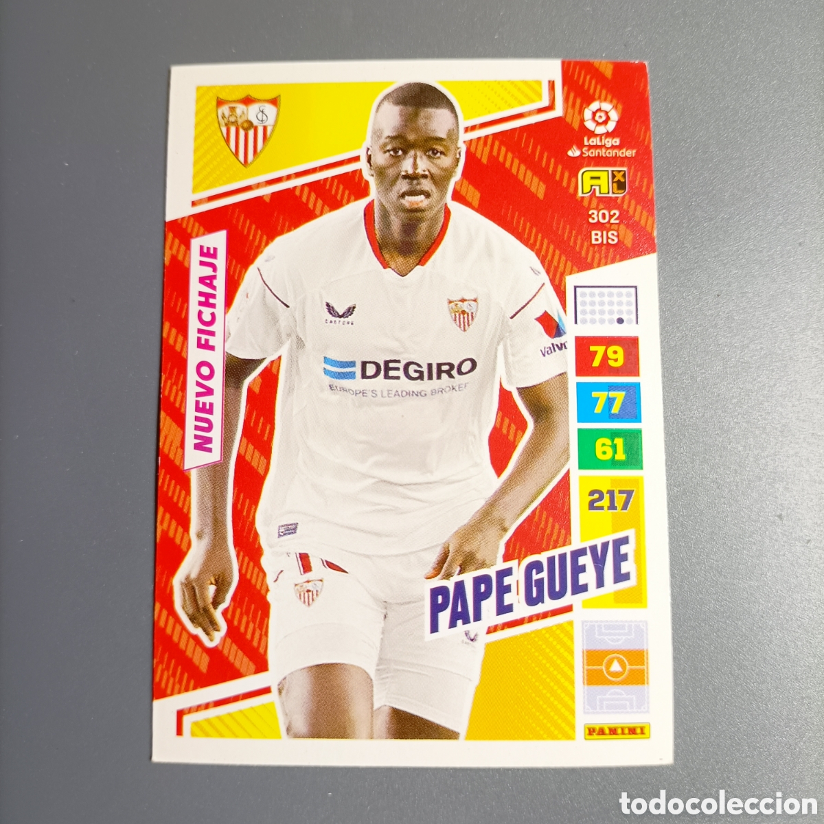 Cromos de f&uacute;tbol: ADRENALYN. LIGA 2022-2023 (SEVILLA) №302 BIS. PAPE GUEYE / NUEVO FICHAJE