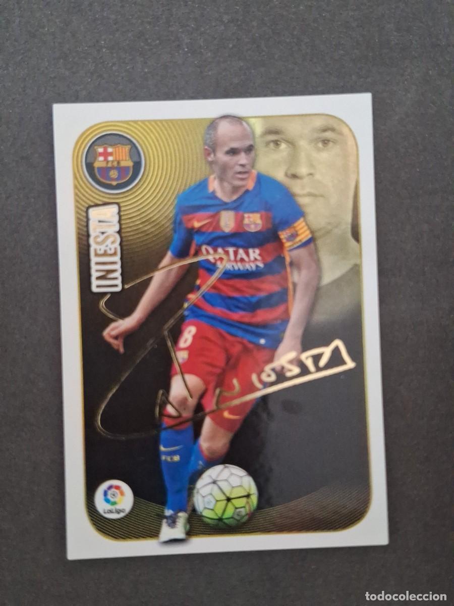Cromos de Futebol: L3 INIESTA F. C. BARCELONA SERIE ORO LIGA ESTE 2016 2017 16 17 NUNCA PEGADO SIN PEGAR