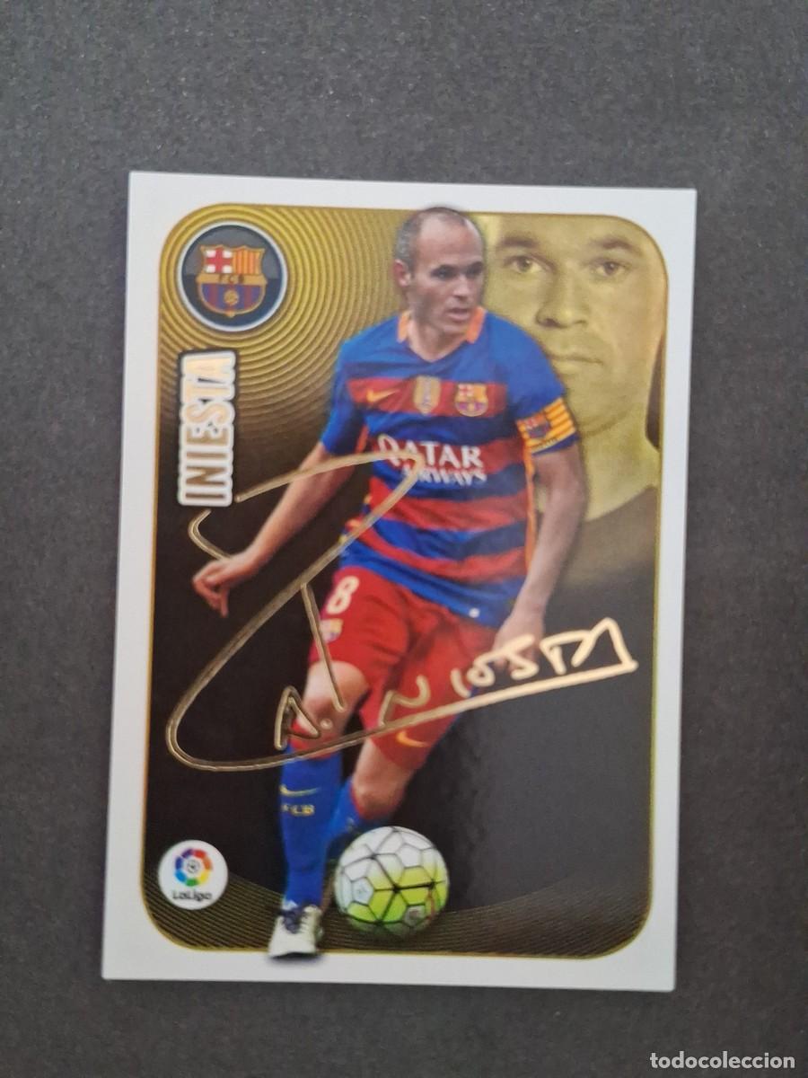 Cromos de Futebol: L3 INIESTA F. C. BARCELONA SERIE ORO LIGA ESTE 2016 2017 16 17 NUNCA PEGADO SIN PEGAR