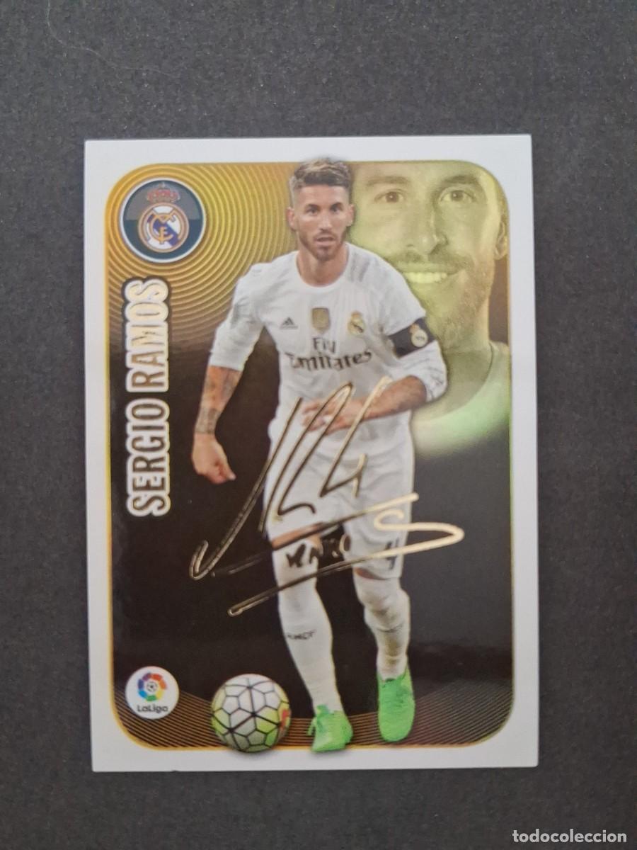 Cromos de f&uacute;tbol: L3 SERGIO RAMOS REAL MADRID SERIE ORO LIGA ESTE 2016 2017 16 17 NUNCA PEGADO SIN PEGAR