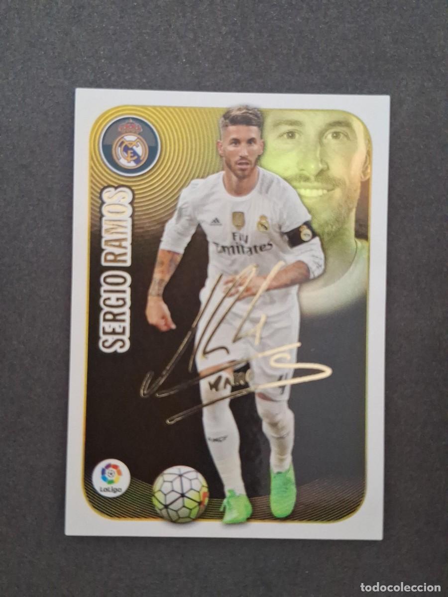 Cromos de f&uacute;tbol: L3 SERGIO RAMOS REAL MADRID SERIE ORO LIGA ESTE 2016 2017 16 17 NUNCA PEGADO SIN PEGAR
