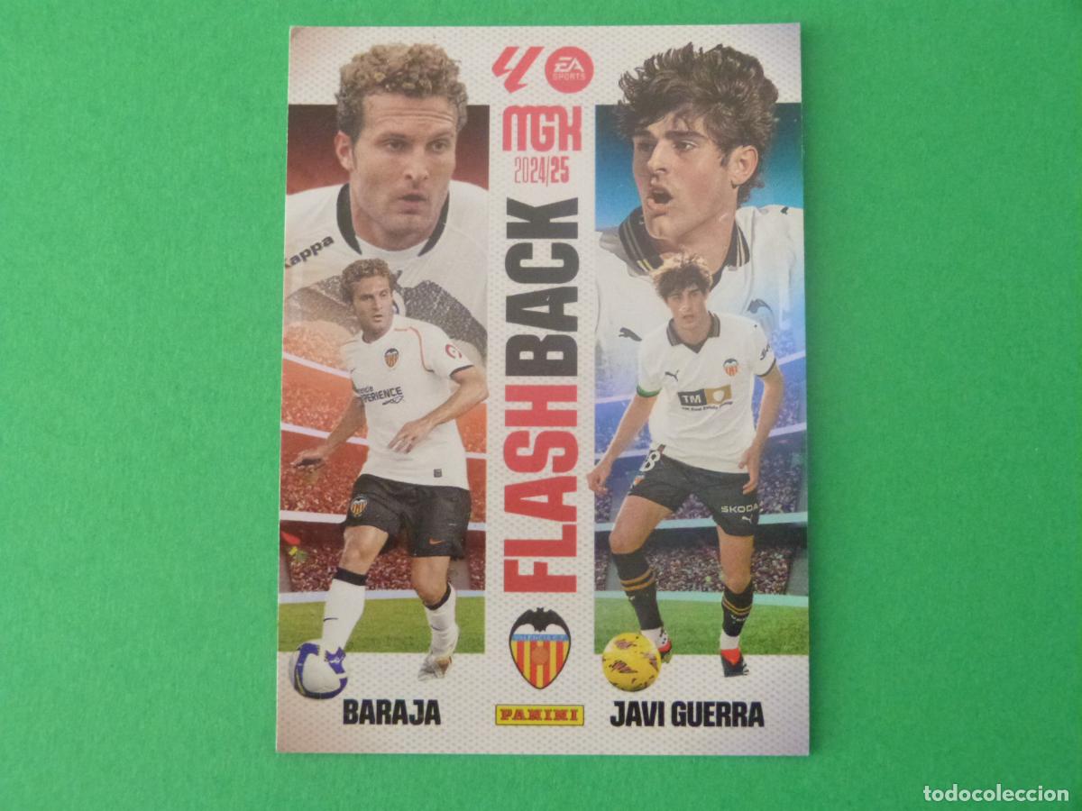 Cromos de f&uacute;tbol: TRADING CARD FUTBOL BARAJA JAVI GUERRA VALENCIA FLASHBACK 424 LIGA MEGACRACKS 2024-2025/24-25 PANINI
