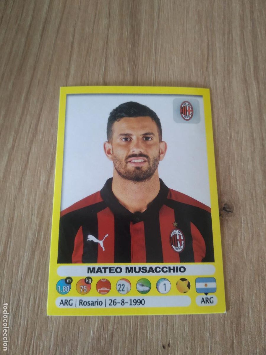 Cromos de f&uacute;tbol: 317 MUSACCHIO AC MILAN CROMO FUTBOL PANINI LIGA ITALIA 18-19 CALCIATORI 2018-2019