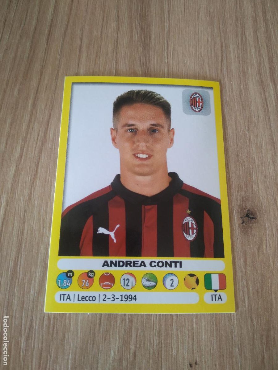 Fu&szlig;ball-Sticker: 324 ANDREA CONTI AC MILAN CROMO FUTBOL PANINI LIGA ITALIA 18-19 CALCIATORI 2018-2019