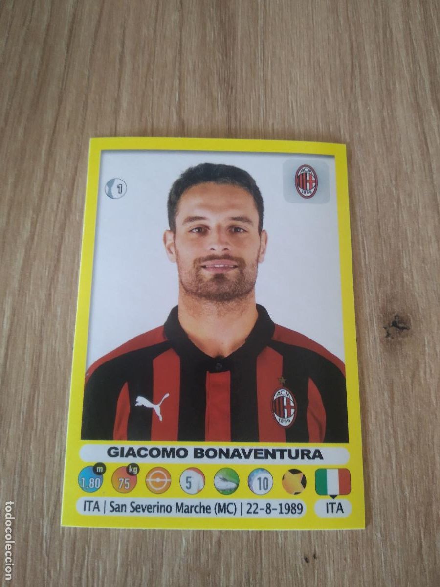 Cromos de f&uacute;tbol: 330 GIACOMO BONAVENTURA AC MILAN CROMO FUTBOL PANINI LIGA ITALIA 18-19 CALCIATORI 2018-2019