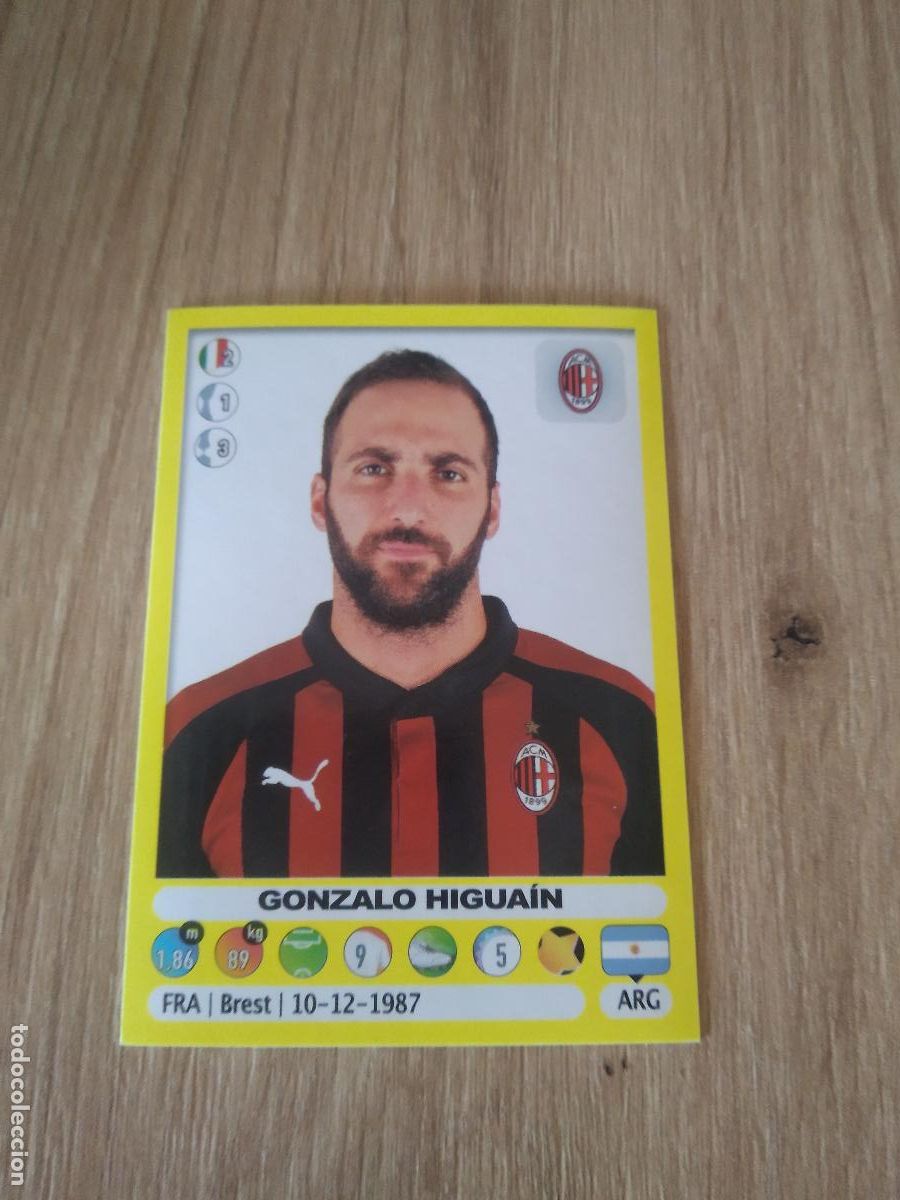 Cromos de f&uacute;tbol: 336 HIGUAIN AC MILAN CROMO FUTBOL PANINI LIGA ITALIA 18-19 CALCIATORI 2018-2019