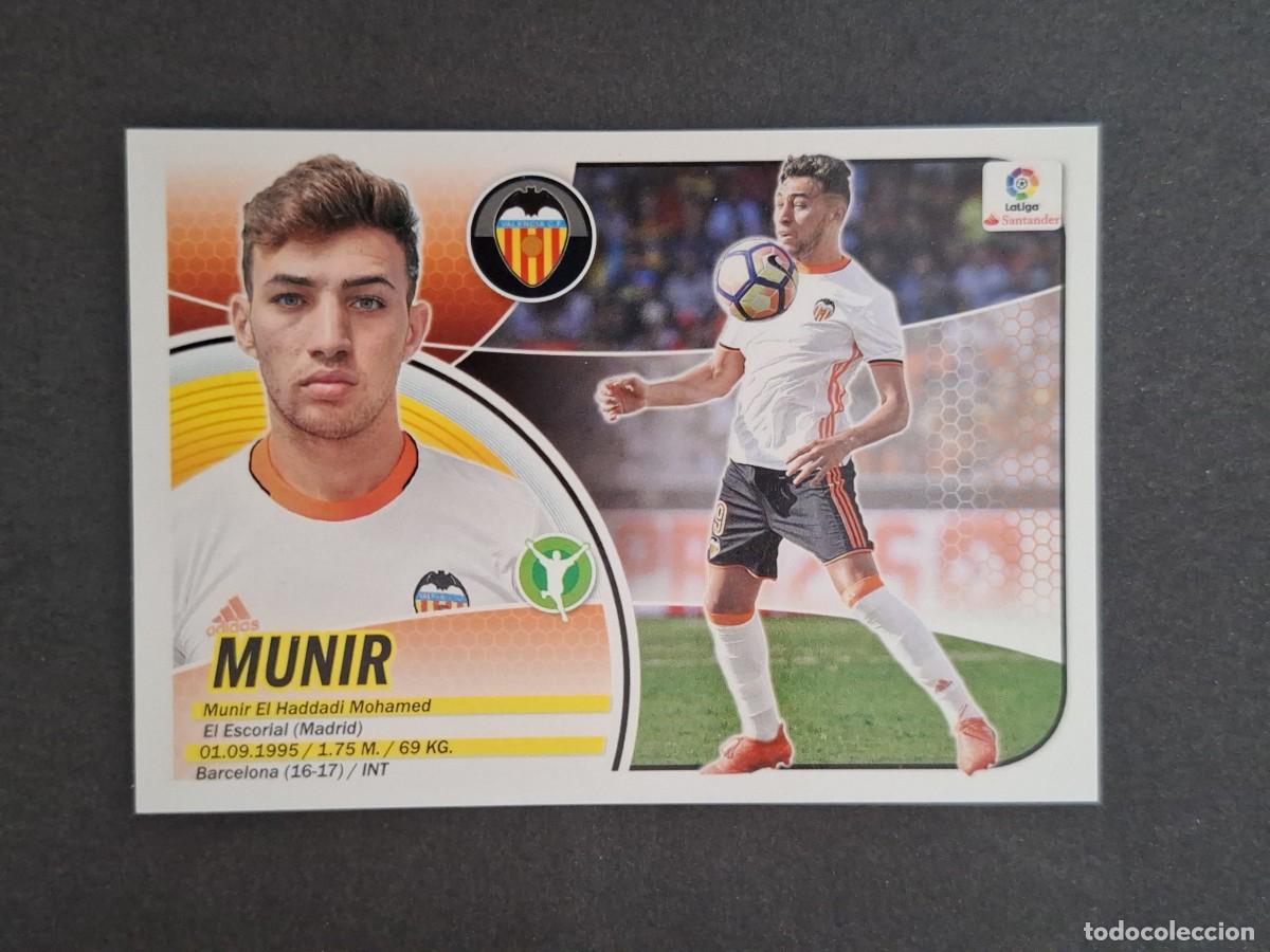 Cromos de f&uacute;tbol: L3 MUNIR VALENCIA C. F. FICHAJE 52 LIGA ESTE 2016 2017 16 17 NUNCA PEGADO SIN PEGAR