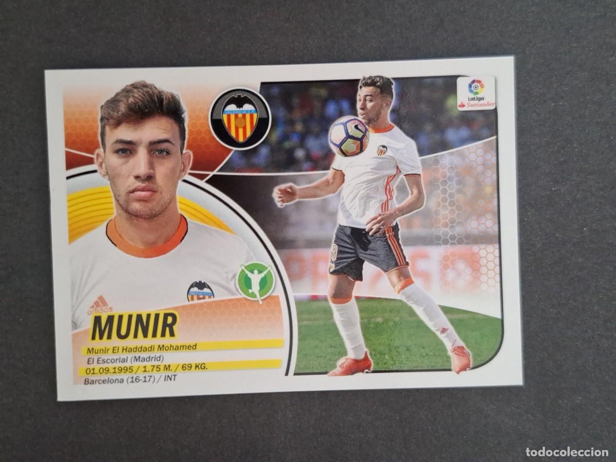 Cromos de f&uacute;tbol: L3 MUNIR VALENCIA C. F. FICHAJE 52 LIGA ESTE 2016 2017 16 17 NUNCA PEGADO SIN PEGAR