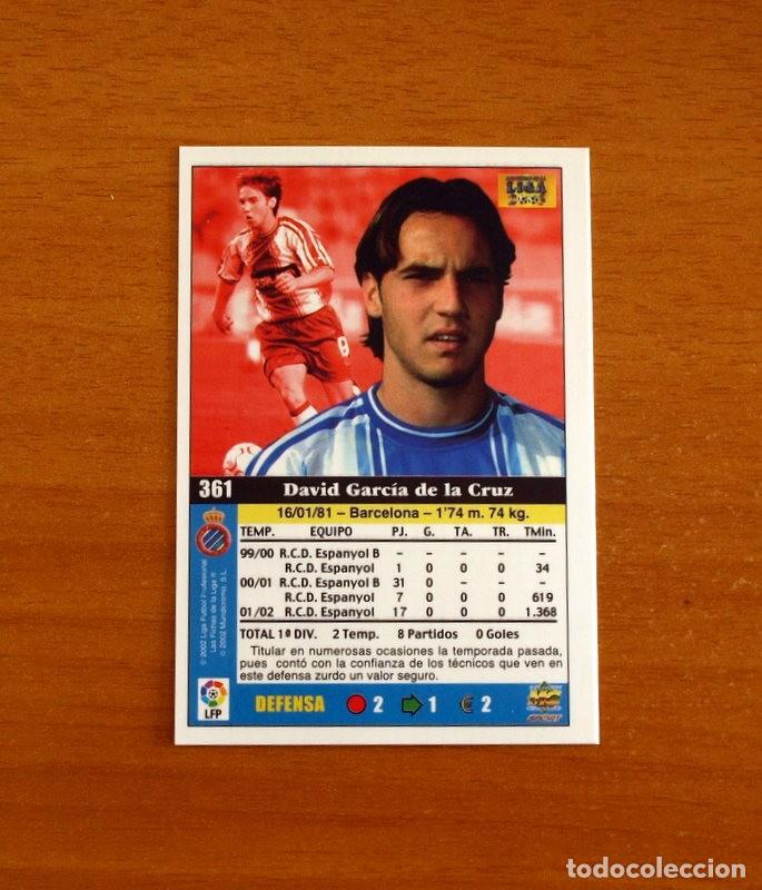 Cromos de f&uacute;tbol: R.C.D. Espanyol-Espa&ntilde;ol - N&ordm; 361 David Garc&iacute;a - Mundicromo Las Fichas de la Liga 2002-2003-02-03