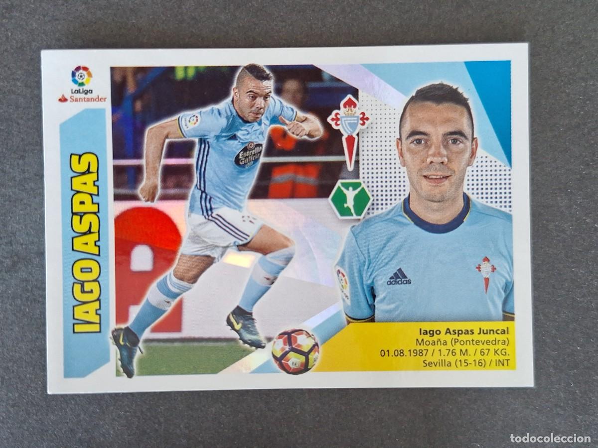 Cromos de f&uacute;tbol: L3 IAGO ASPAS CELTA DE VIGO LIGA ESTE 2017 2018 17 18 NUNCA PEGADO SIN PEGAR