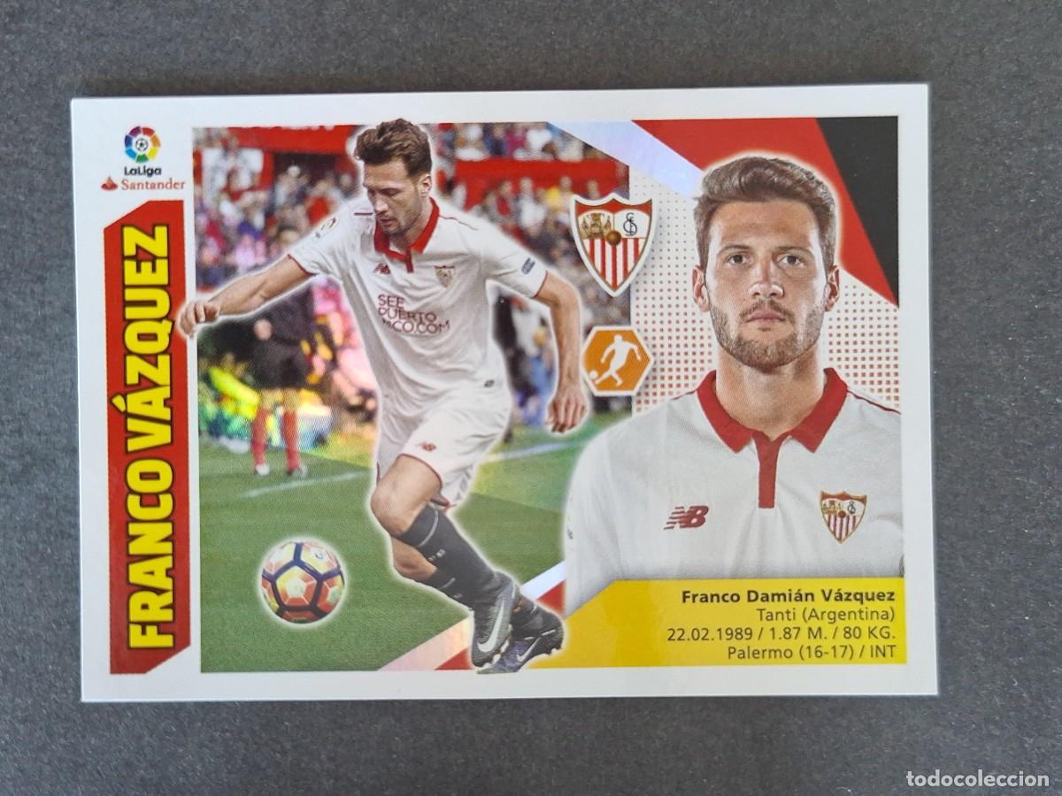 Cromos de f&uacute;tbol: L3 FRANCO VAZQUEZ SEVILLA F. C. LIGA ESTE 2017 2018 17 18 NUNCA PEGADO SIN PEGAR