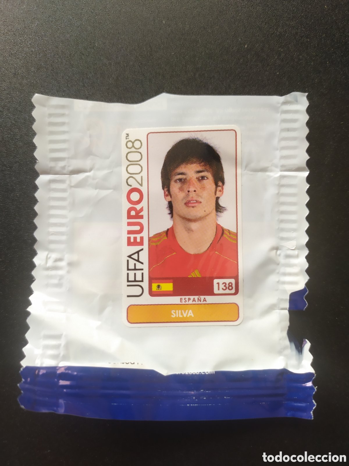 Cromos de f&uacute;tbol: UEFA Euro 2008 Austria Suiza panini mini sticker chicle Silva n&deg; 138 Espa&ntilde;a sin pegar
