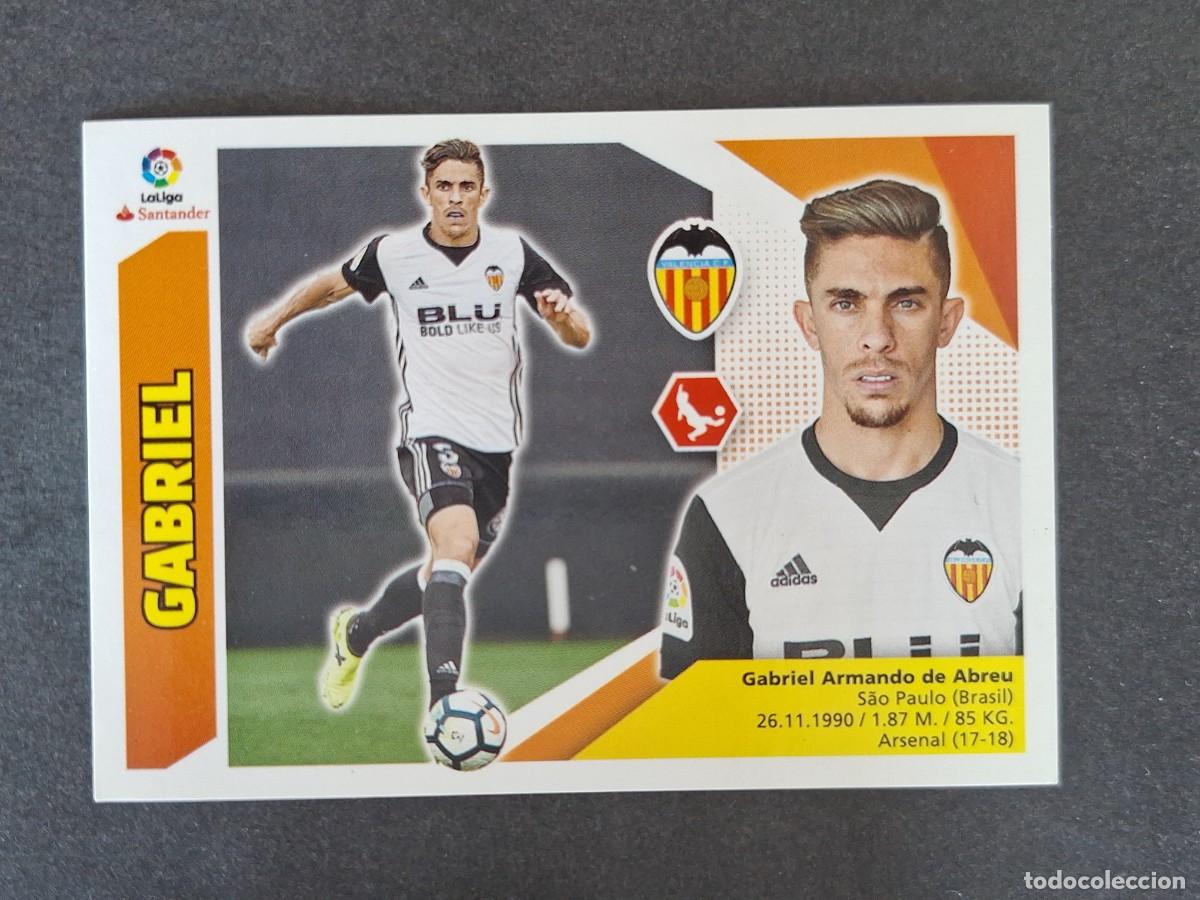 Fu&szlig;ball-Sticker: L3 GABRIEL VALENCIA C. F. COLOCA LIGA ESTE 2017 2018 17 18 NUNCA PEGADO SIN PEGAR