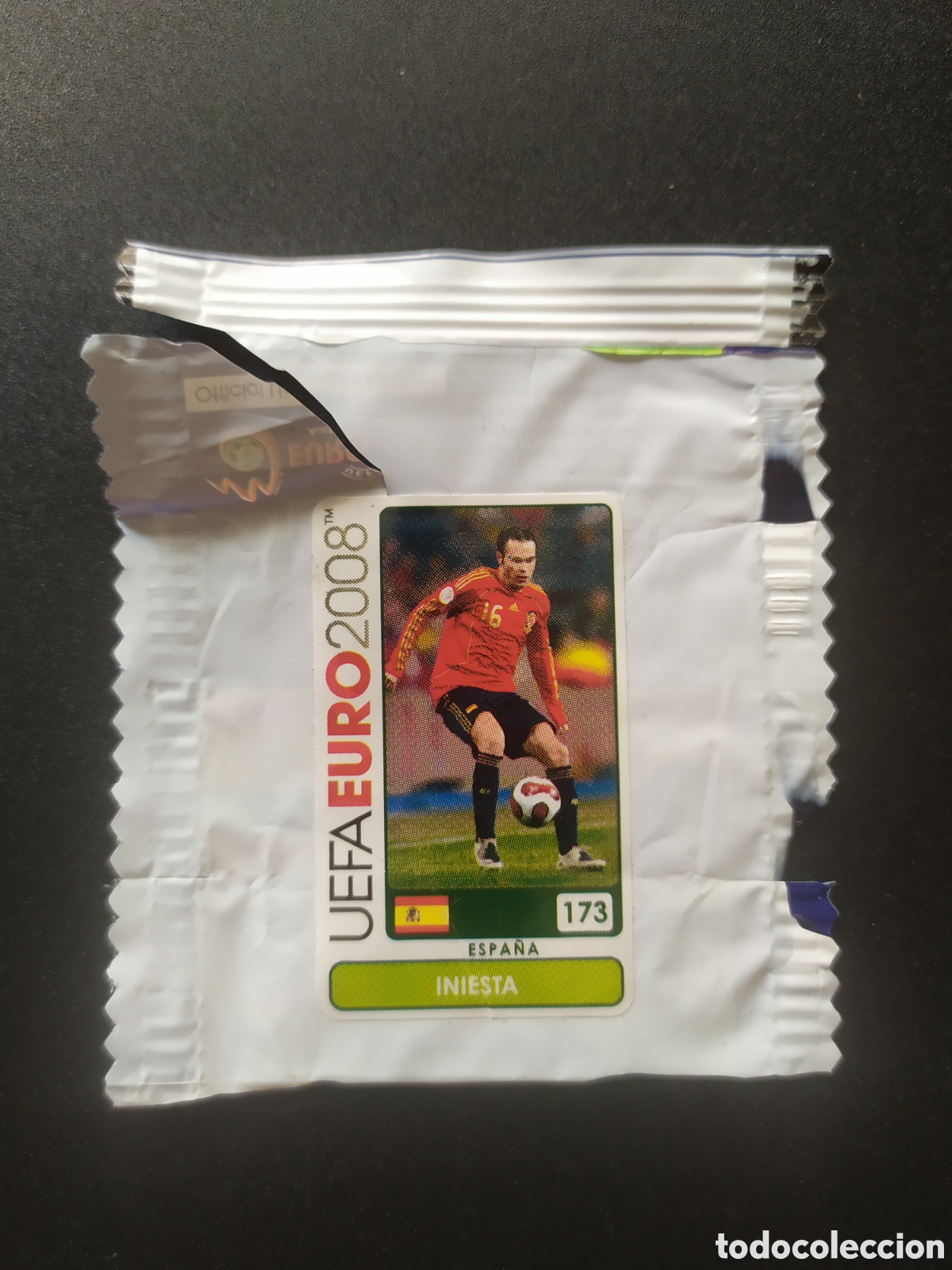 Fu&szlig;ball-Sticker: UEFA Euro 2008 Austria Suiza panini mini sticker chicle Iniesta n&deg; 173 Espa&ntilde;a sin pegar