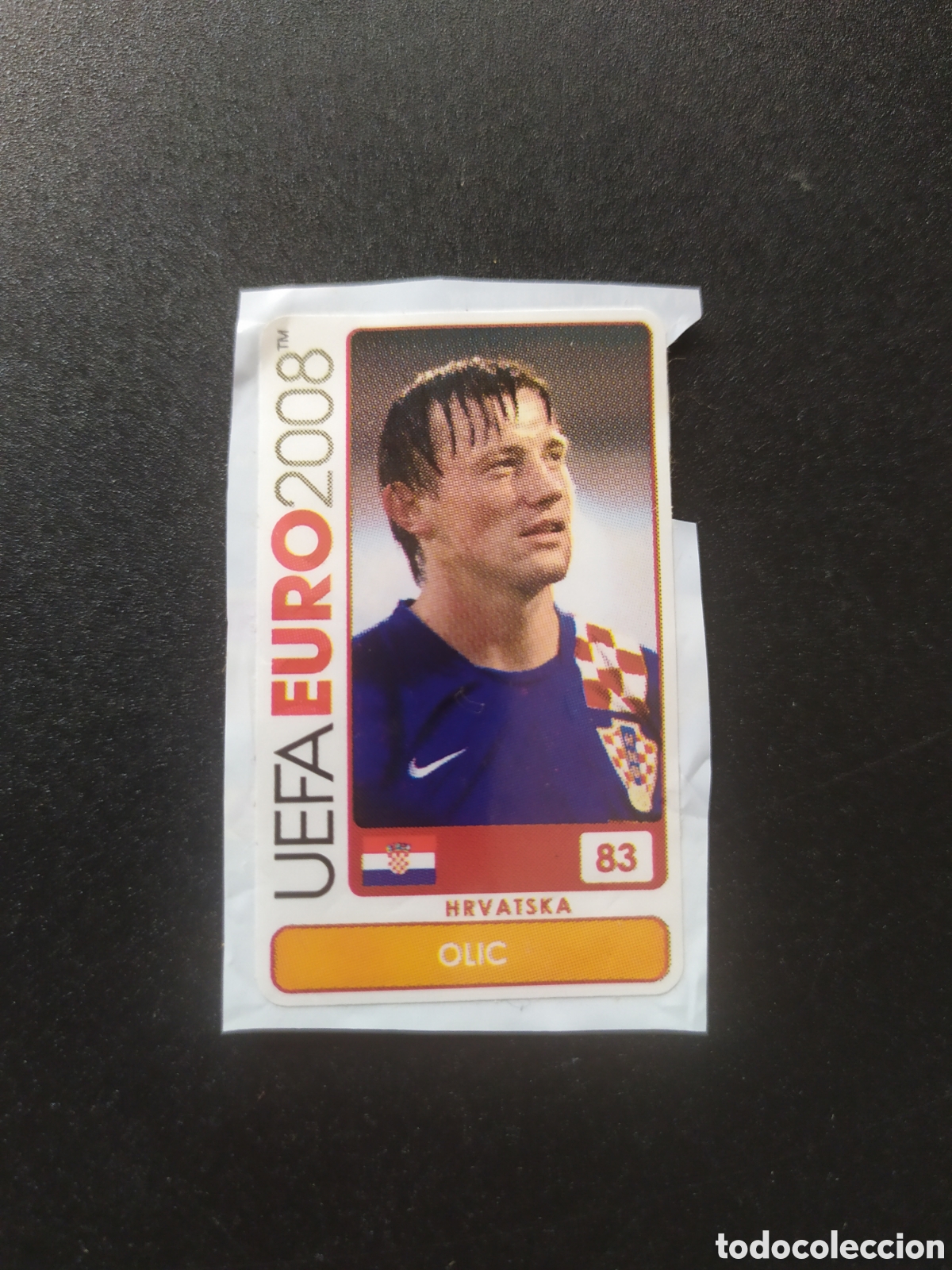 Cromos de f&uacute;tbol: UEFA Euro 2008 Austria Suiza panini mini sticker chicle Olic n&deg; 83 Croacia sin pegar