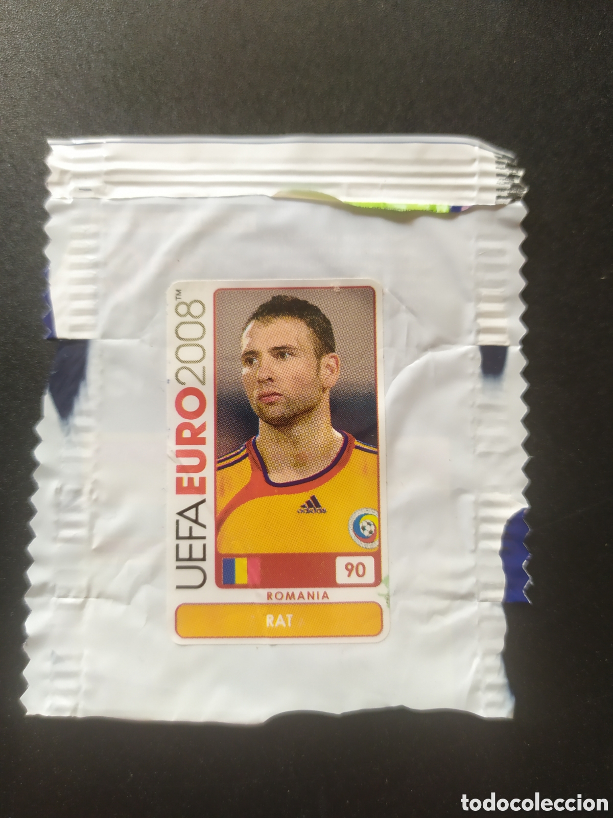 Cromos de f&uacute;tbol: UEFA Euro 2008 Austria Suiza panini mini sticker chicle Rat n&deg; 90 Rumania sin pegar