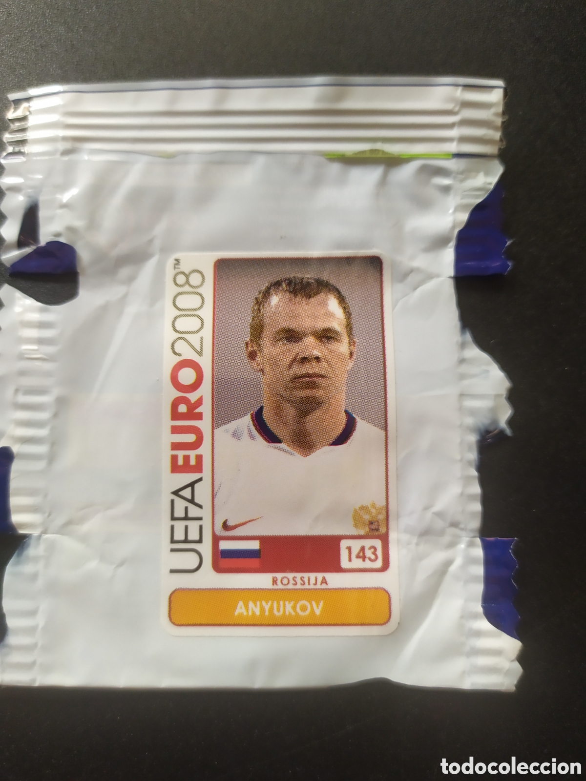 Cromos de f&uacute;tbol: UEFA Euro 2008 Austria Suiza panini mini sticker chicle Anyukov n&deg; 143 Rusia sin pegar