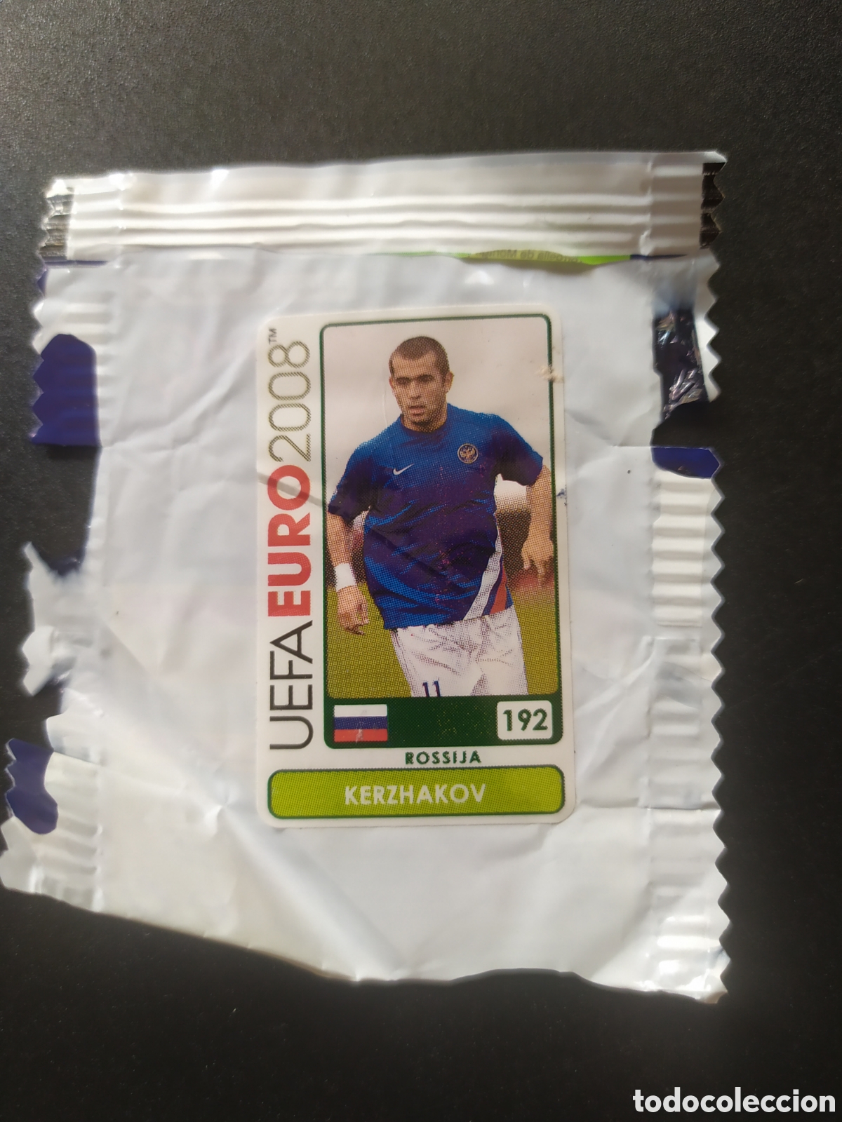 Cromos de f&uacute;tbol: UEFA Euro 2008 Austria Suiza panini mini sticker chicle Kerzhakov n&deg; 192 Rusia sin pegar