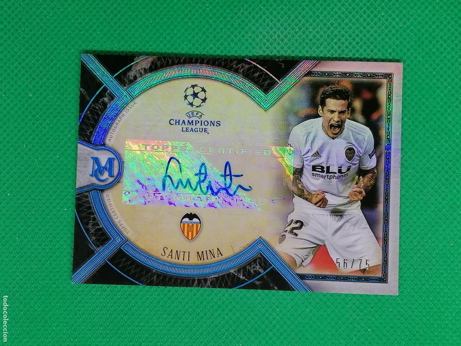 Cromos de f&uacute;tbol: SANTI MINA VALENCIA AUTO AUTOGRAPH FIRMA /75 ⚽ TOPPS UCC MUSEUM 18 19 2018 2019 ⚽
