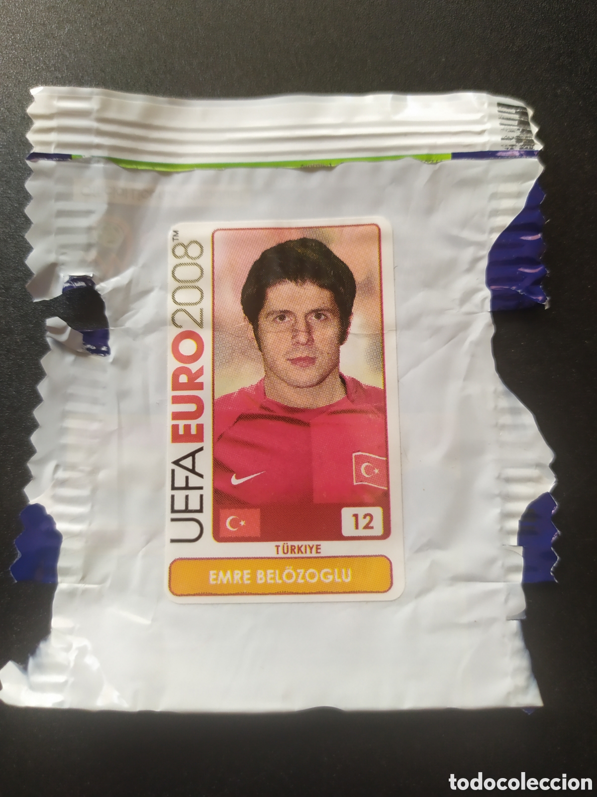 Figurine di Calcio: UEFA Euro 2008 Austria Suiza panini mini sticker chicle escudo n&deg; 12 Belozoglu Turqu&iacute;a sin pegar