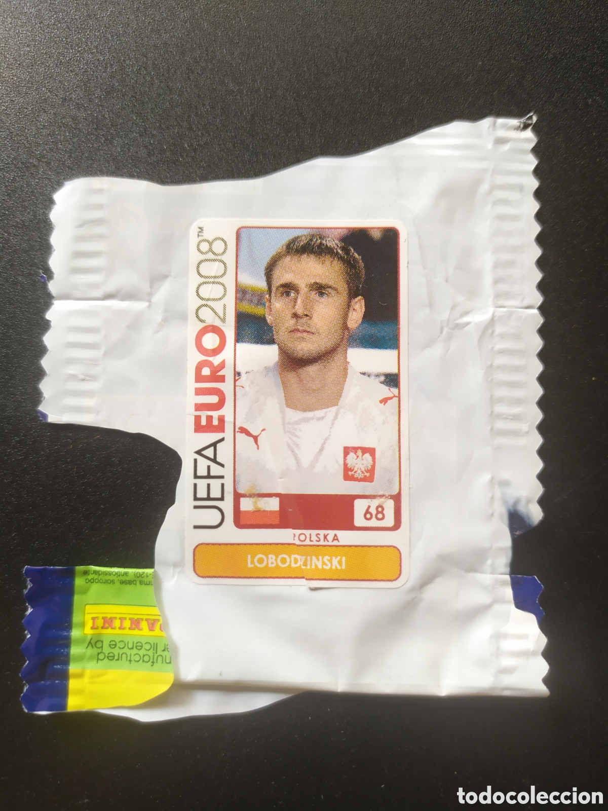 Cromos de f&uacute;tbol: UEFA Euro 2008 Austria Suiza panini mini sticker chicle Lobodzinski n&deg; 68 Polonia sin pegar