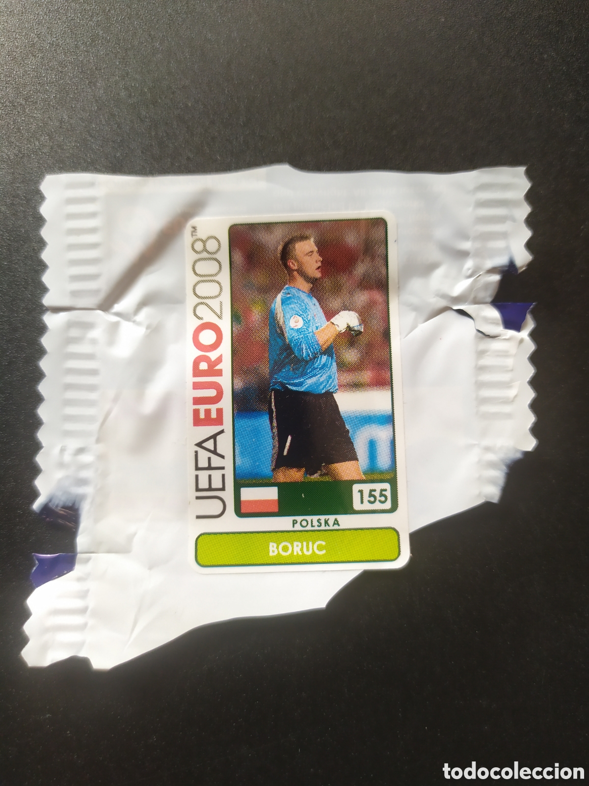 Cromos de f&uacute;tbol: UEFA Euro 2008 Austria Suiza panini mini sticker chicle Boruc n&deg; 155 Polonia sin pegar