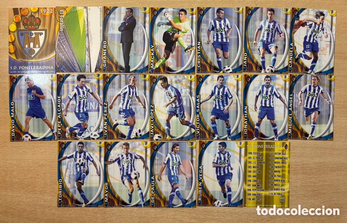 Cromos de f&uacute;tbol: 19 cromos SD Ponferradina Mundicromo 2011 Segunda Divisi&oacute;n