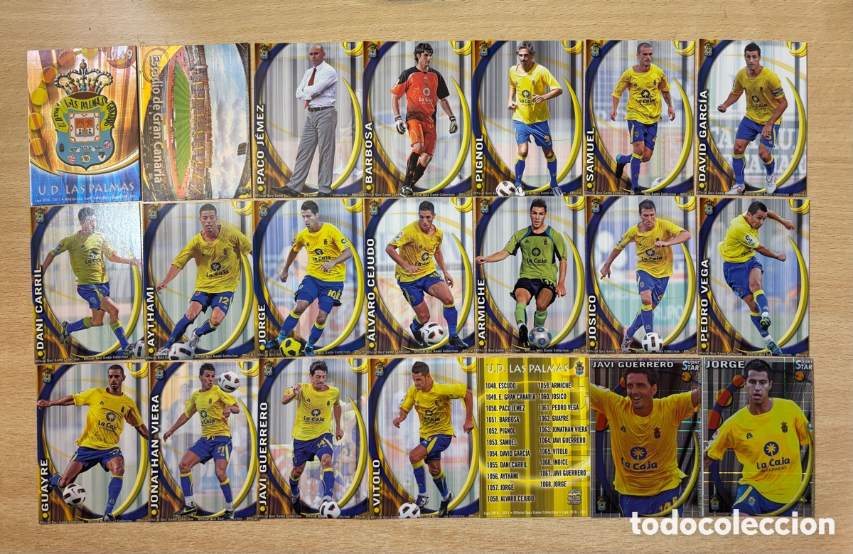 Cromos de f&uacute;tbol: 21 cromos UD Las Palmas Mundicromo 2011 Segunda Divisi&oacute;n