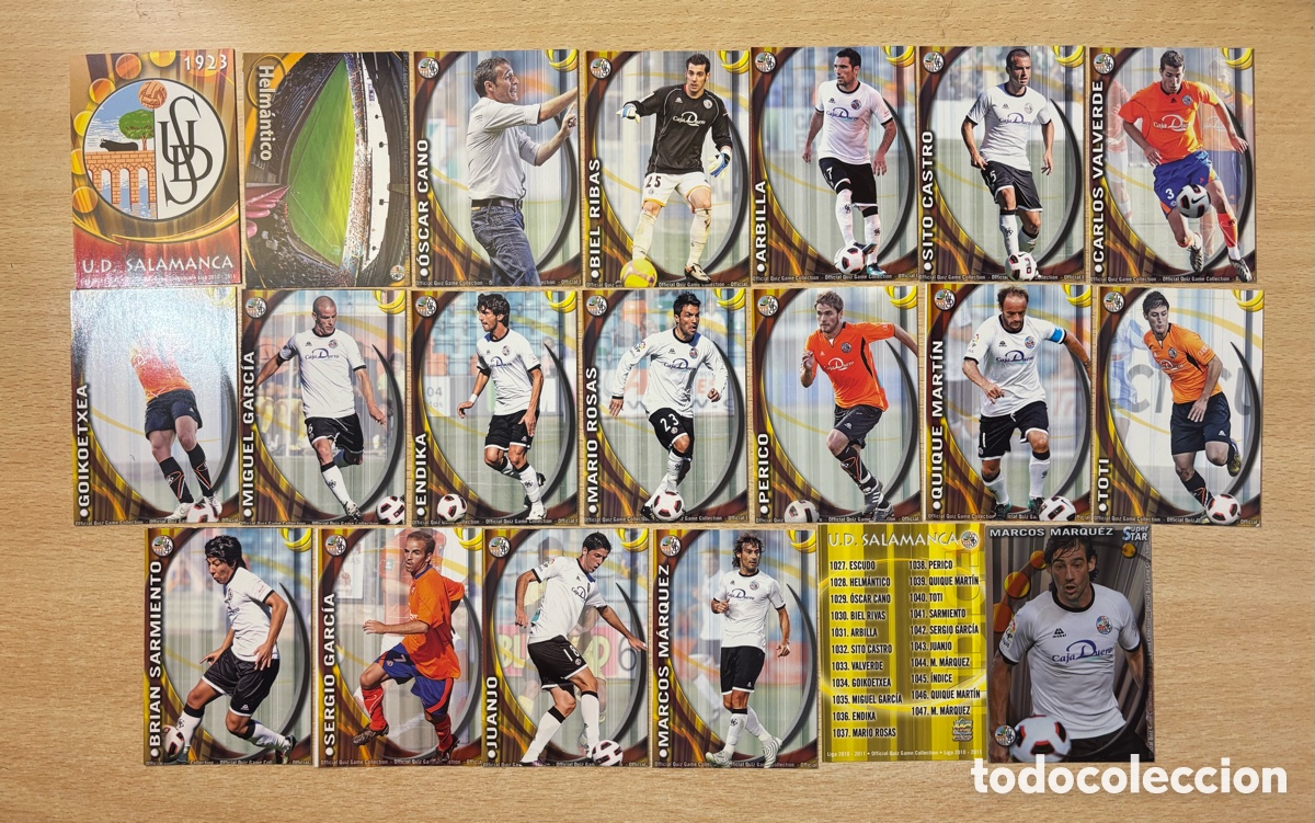 Cromos de f&uacute;tbol: 20 cromos UD Salamanca Mundicromo 2011 Segunda Divisi&oacute;n