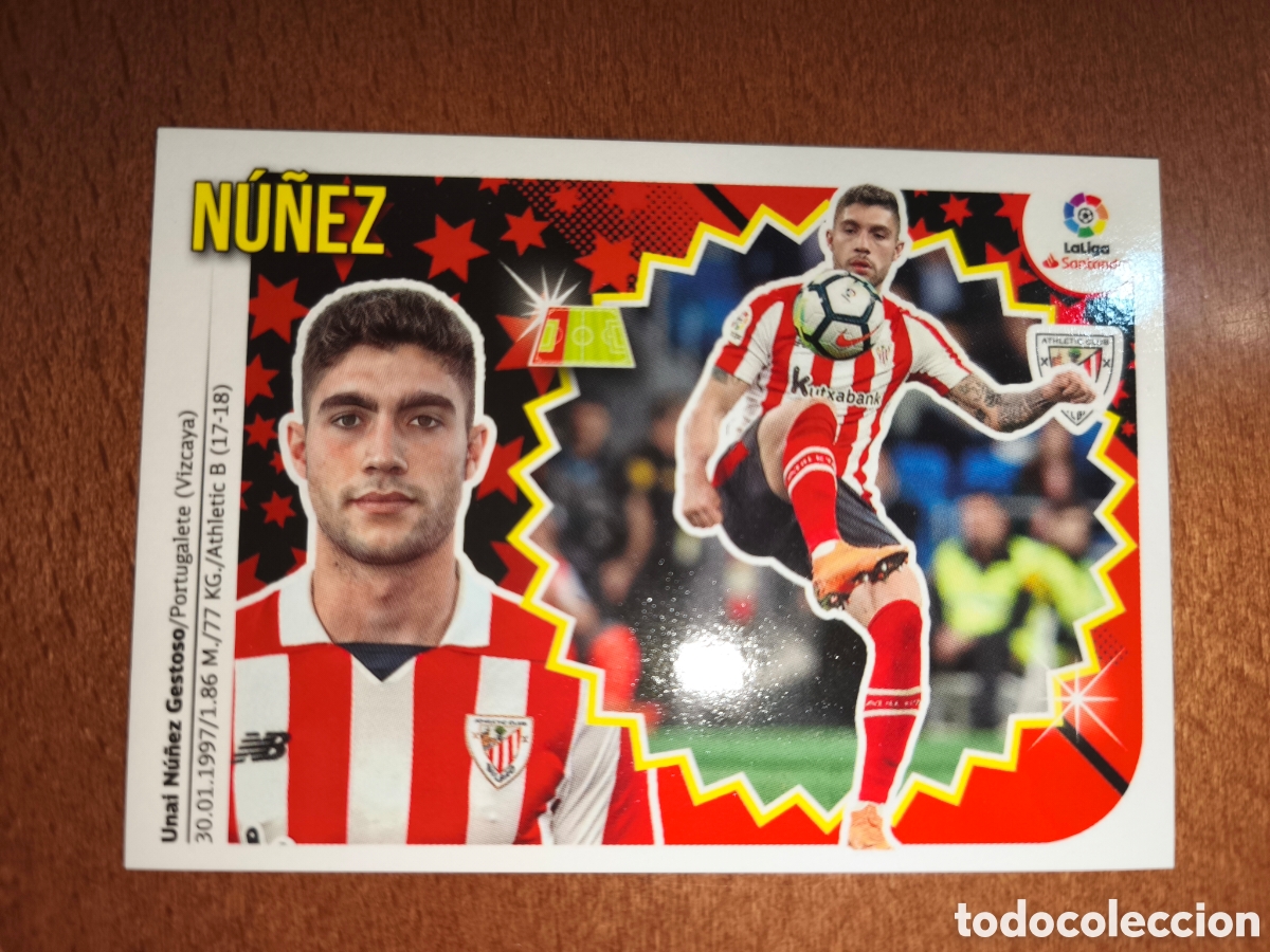 Cromos de f&uacute;tbol: N&uacute;&ntilde;ez n&deg;6 liga este 18/19 Athletic Club