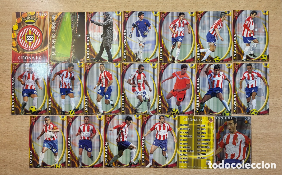 Cromos de f&uacute;tbol: 20 cromos Girona FC Mundicromo 2011 Segunda Divisi&oacute;n