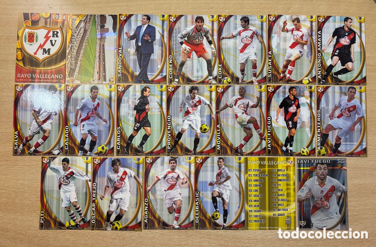 Cromos de f&uacute;tbol: 20 cromos Rayo Vallecano Mundicromo 2011 Segunda Divisi&oacute;n