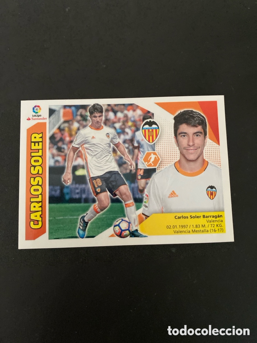 Cromos de f&uacute;tbol: Cromo liga 17/18 Valencia CF N* 10