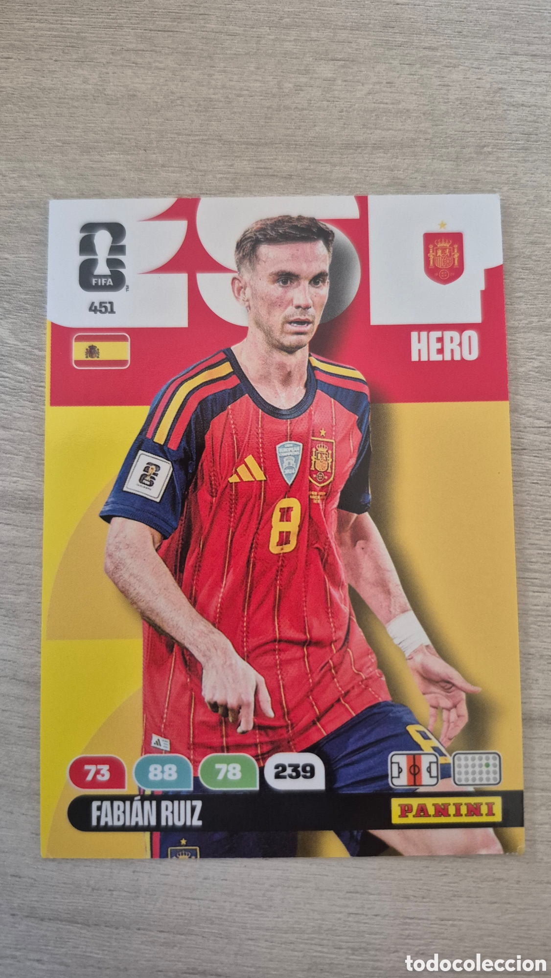 Cromos de f&uacute;tbol: N&deg;451 Espa&ntilde;a Fabi&aacute;n Ruiz Adrenalyn FIFA World Cup 26