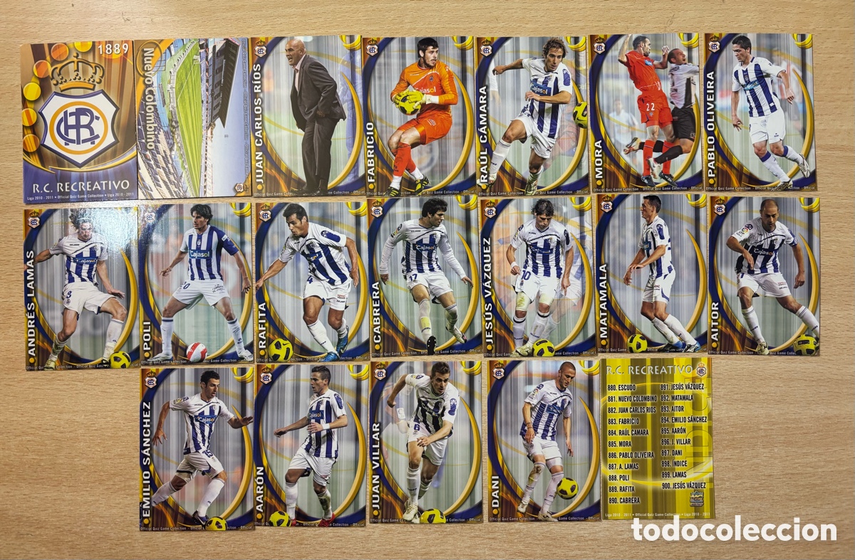 Cromos de f&uacute;tbol: 19 cromos RC Recreativo de Huelva Mundicromo 2011 Segunda Divisi&oacute;n