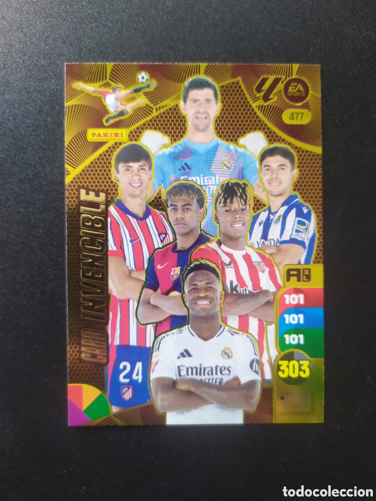 Cromos de f&uacute;tbol: Adrenalyn 2024 2025 24 25 panini Lamine Yamal Vinicius Nico Williams Courtois n&deg; 477 card invencible