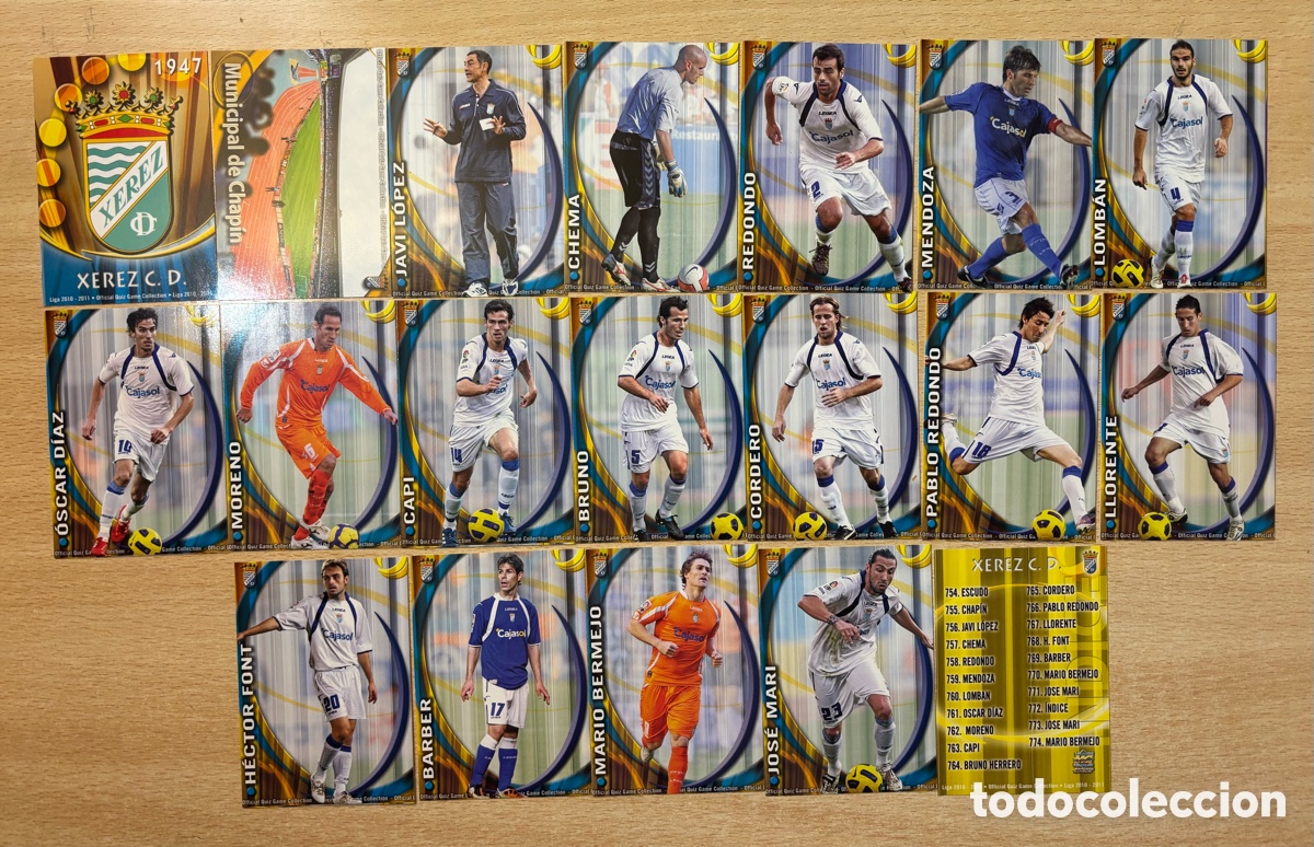Cromos de f&uacute;tbol: 19 cromos Xerez CD Mundicromo 2011 Segunda Divisi&oacute;n