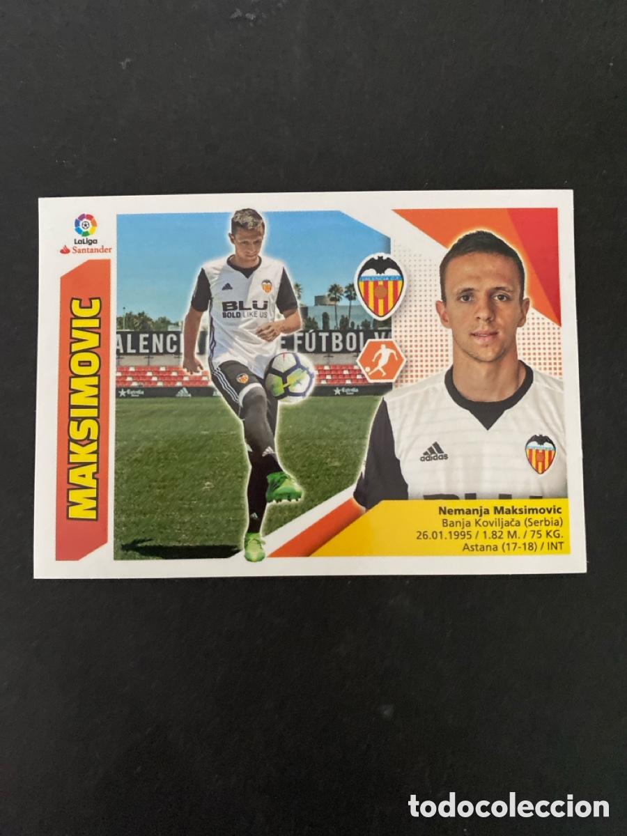 Cromos de f&uacute;tbol: Cromo liga 17/18 Valencia CF N* 8