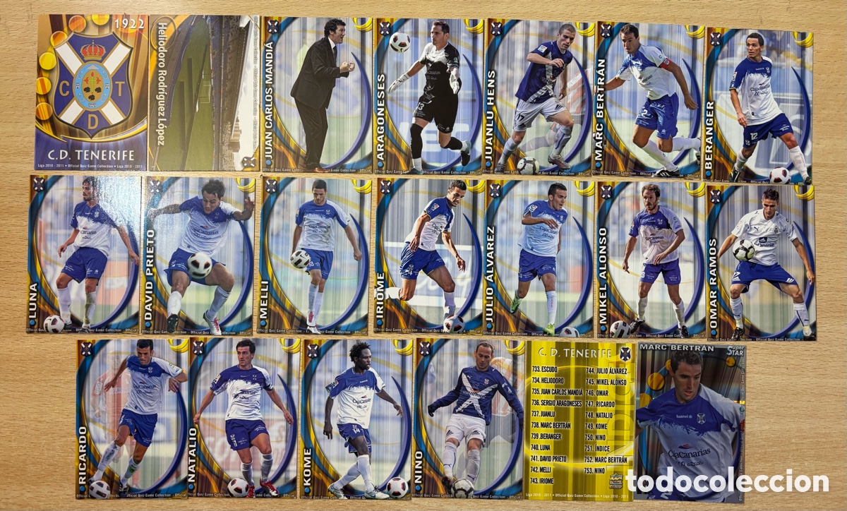 Cromos de f&uacute;tbol: 20 cromos CD Tenerife Mundicromo 2011 Segunda Divisi&oacute;n
