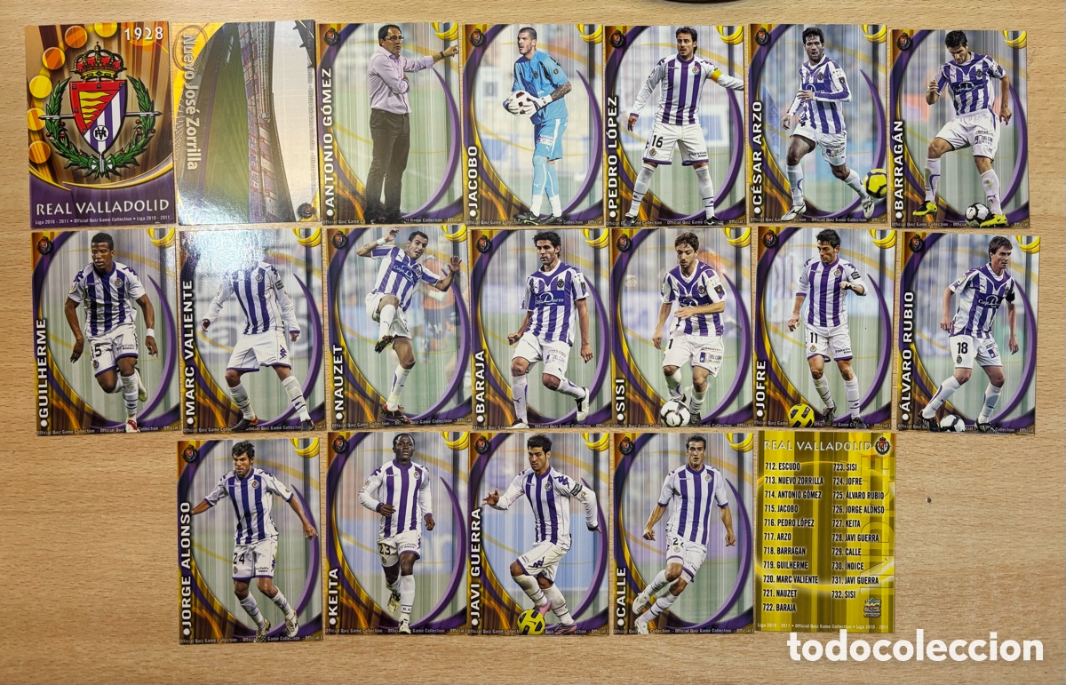 Cromos de f&uacute;tbol: 19 cromos Real Valladolid Mundicromo 2011 Segunda Divisi&oacute;n