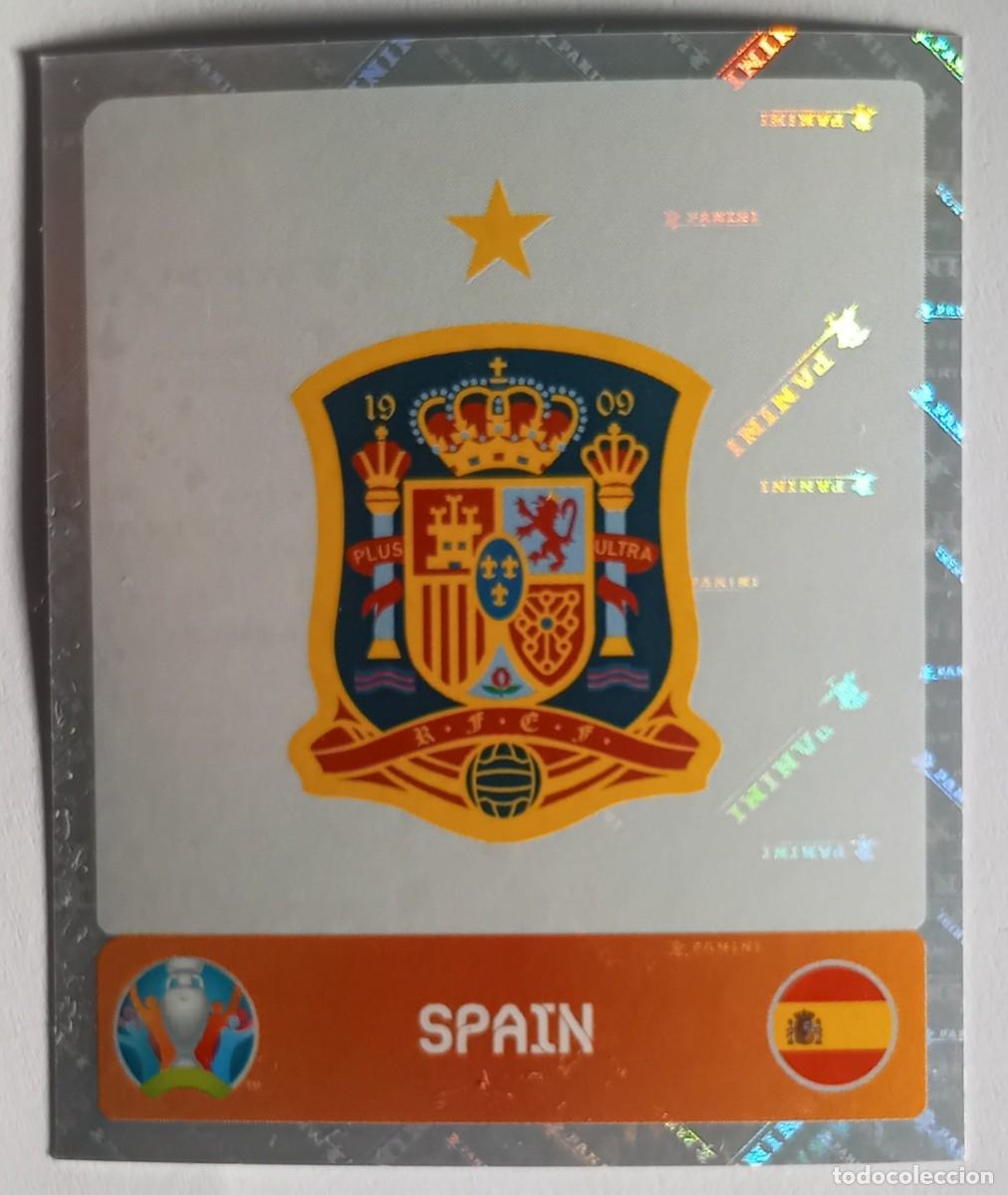 Cromos de f&uacute;tbol: Figurina Eurocopa 20 Cromo Panini Uefa Euro 2020 Tournament Scudetto escudo badge Espa&ntilde;a n 513