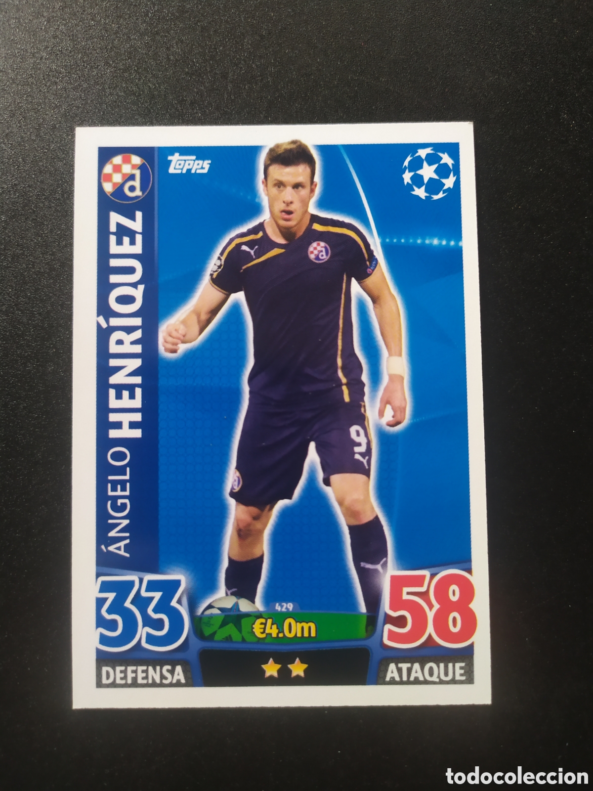 Cromos de f&uacute;tbol: UEFA Champions match attax topps 2015 2016 15 16 Henriquez n&deg; 429 Dinamo Zagreb