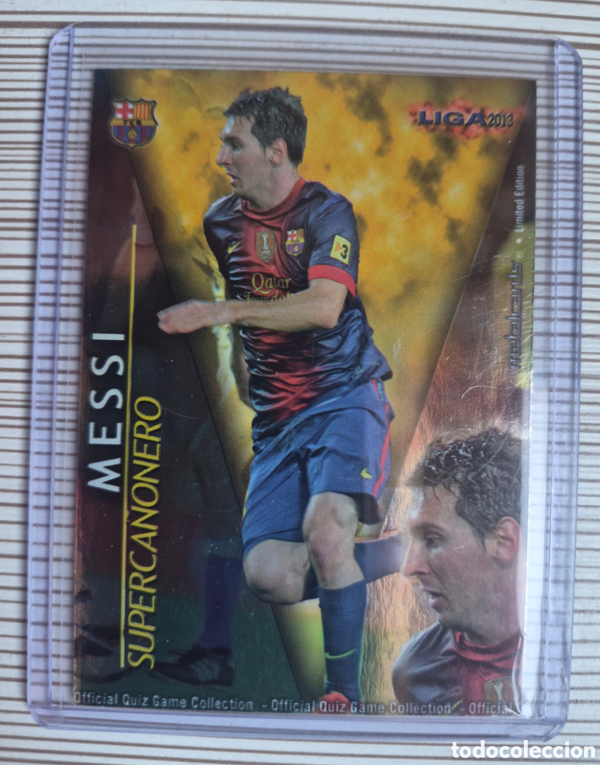 Figurine di Calcio: MESSI SUPERCA&Ntilde;ONERO BRILLO LISO PUNTAS CUADRADAS MUNDICROMO 2012 2013