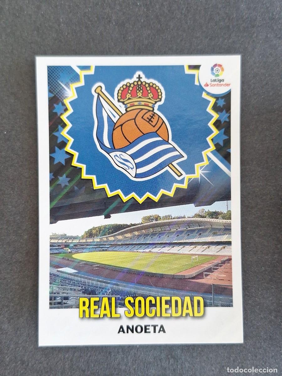 Cromos de f&uacute;tbol: L1 ESCUDO REAL SOCIEDAD LIGA ESTE 2018 2019 18 19 NUNCA PEGADO SIN PEGAR