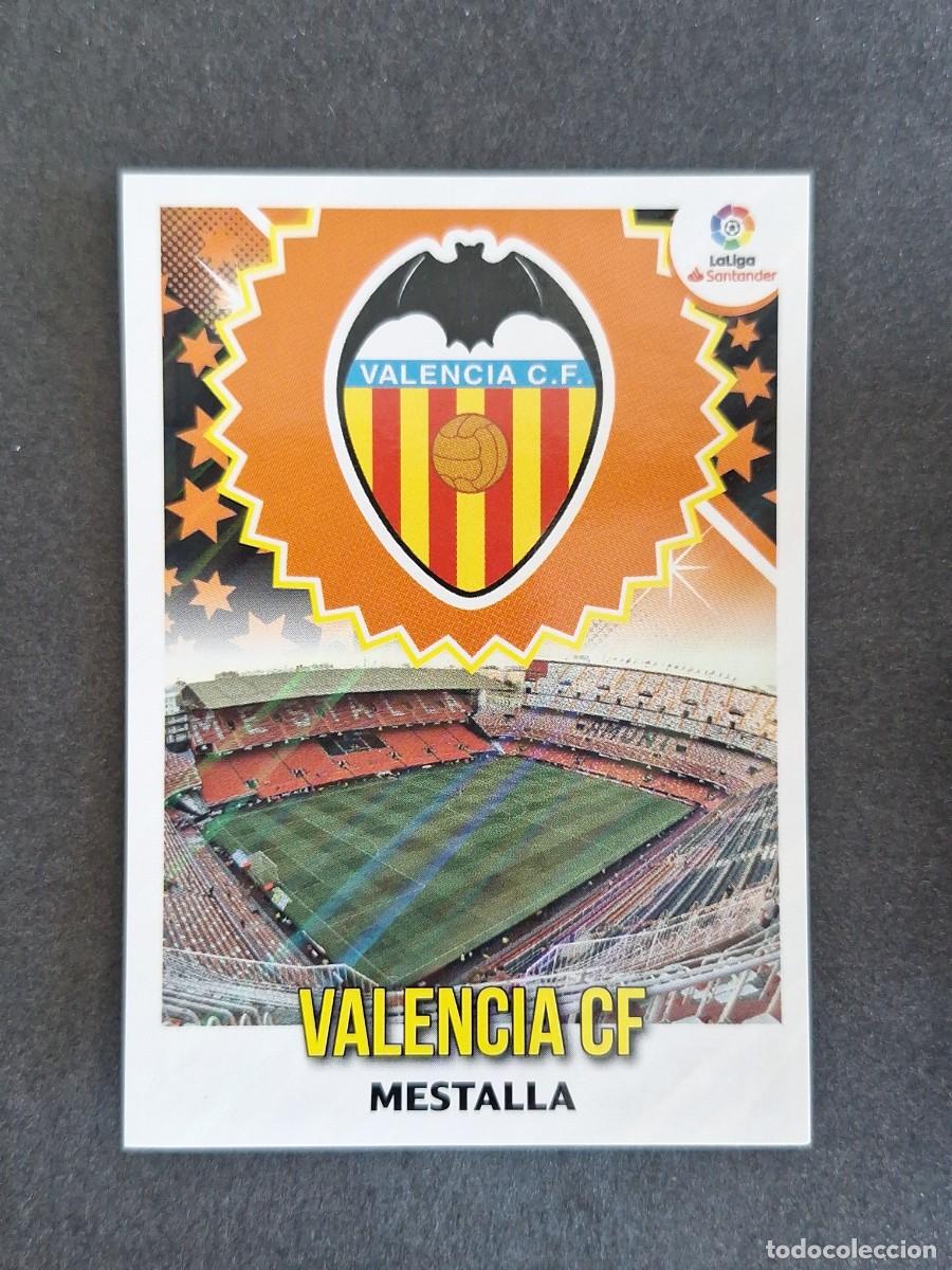 Cromos de f&uacute;tbol: L1 ESCUDO VALENCIA C. F. LIGA ESTE 2018 2019 18 19 NUNCA PEGADO SIN PEGAR