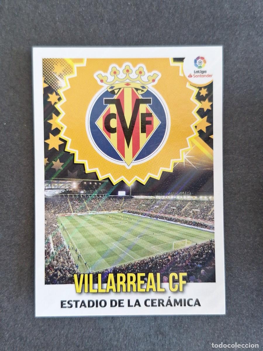 Cromos de f&uacute;tbol: L1 ESCUDO VILLARREAL C. F. LIGA ESTE 2018 2019 18 19 NUNCA PEGADO SIN PEGAR