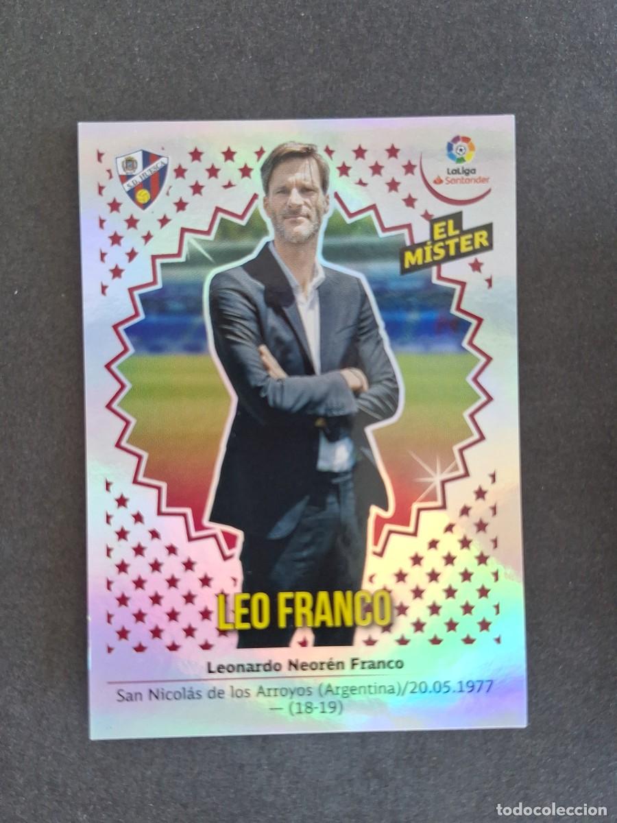 Cromos de f&uacute;tbol: L1 ENTRENADOR LEO FRANCO S. D. HUESCA LIGA ESTE 2018 2019 18 19 NUNCA PEGADO SIN PEGAR
