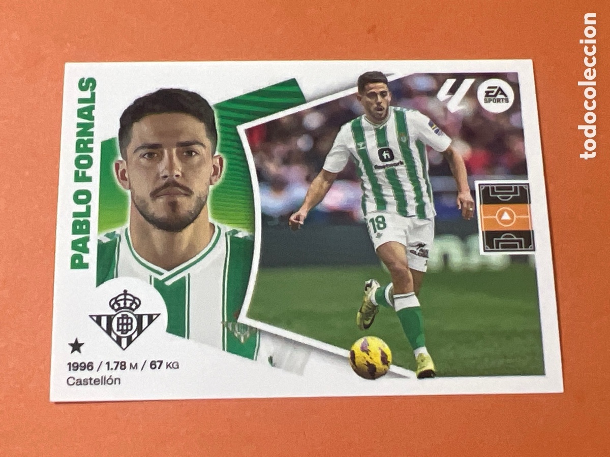 Cromos de f&uacute;tbol: A687. 12 Pablo Fornals, Real Betis, Panini Ediciones Liga Este 2024 2025 24 25