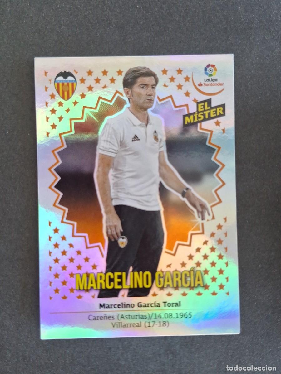 Cromos de f&uacute;tbol: L1 ENTRENADOR MARCELINO GARCIA VALENCIA C. F. LIGA ESTE 2018 2019 18 19 NUNCA PEGADO SIN PEGAR